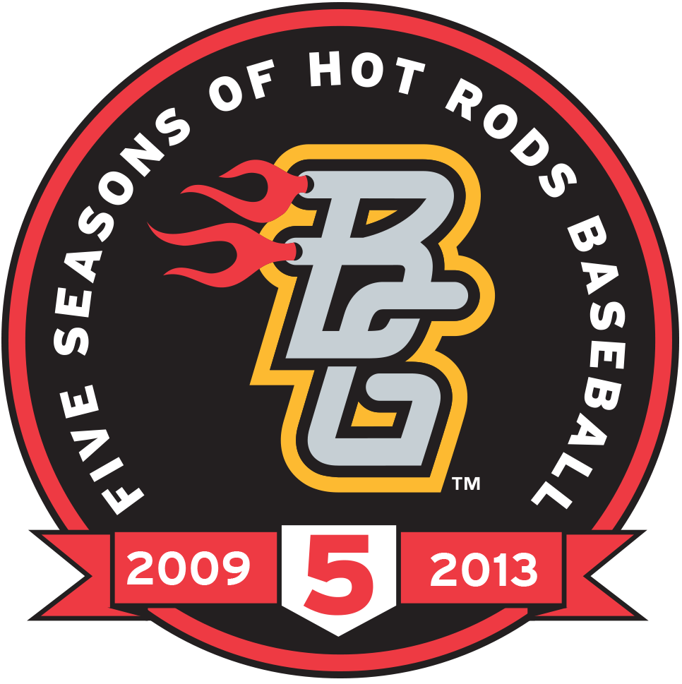 Bowling Green Hot Rods 2013 Anniversary Logo iron on transfers for T-shirts